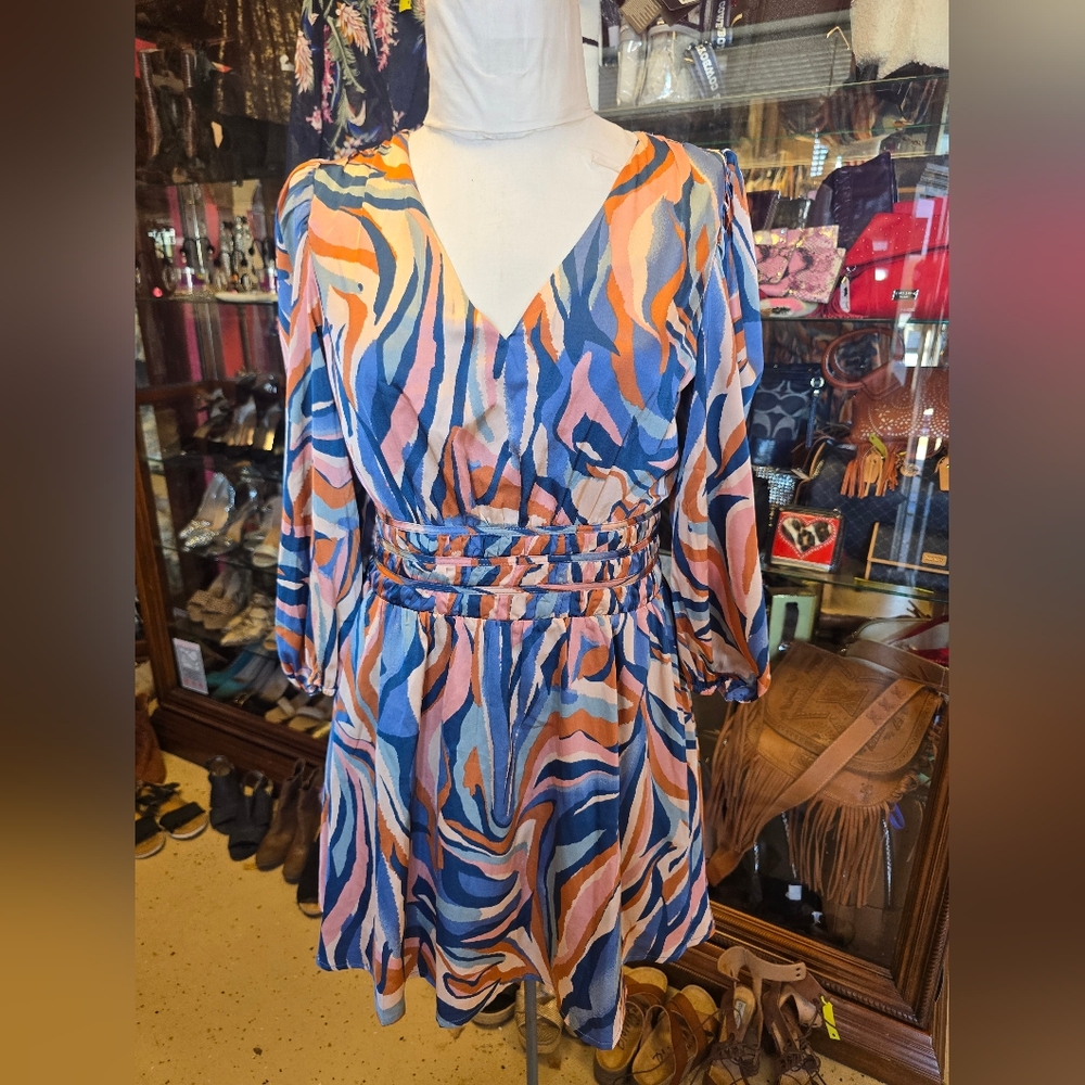Multicolor Abstract Print Dress